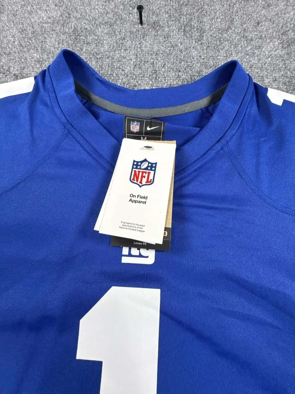 Nike Malik Nabers New York Giants #1 Royal Blue Football Jersey Medium NWT
